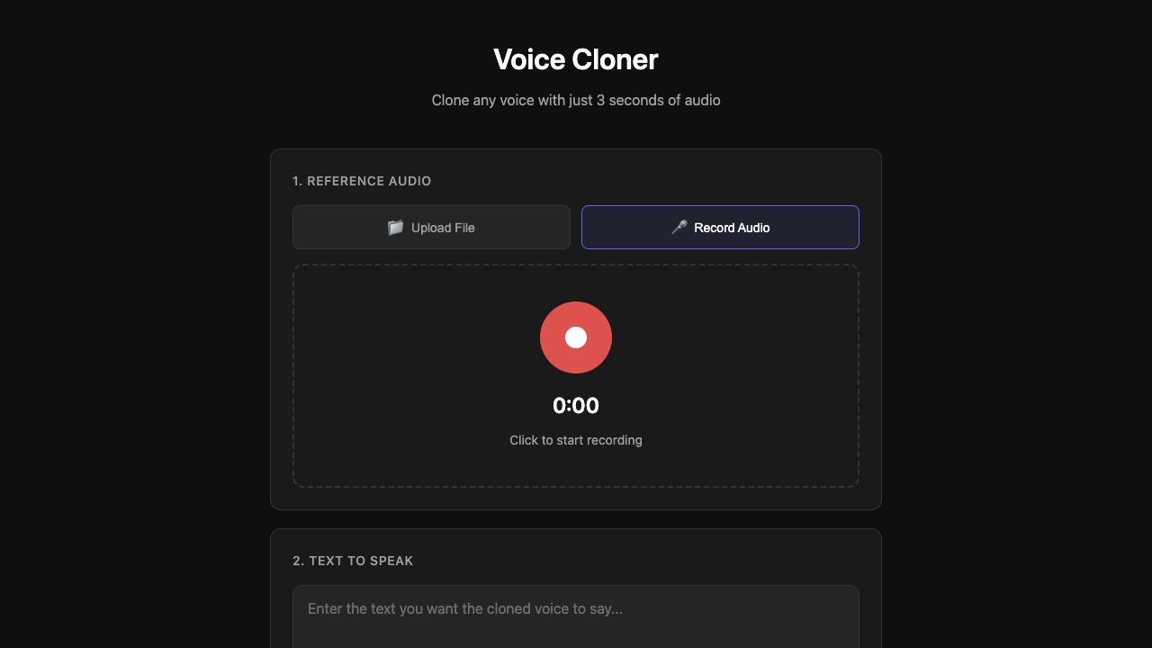 Voice Cloner interface
